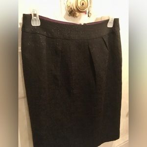 Banana Republic shimmer pleated pencil skirt, black, size 4
